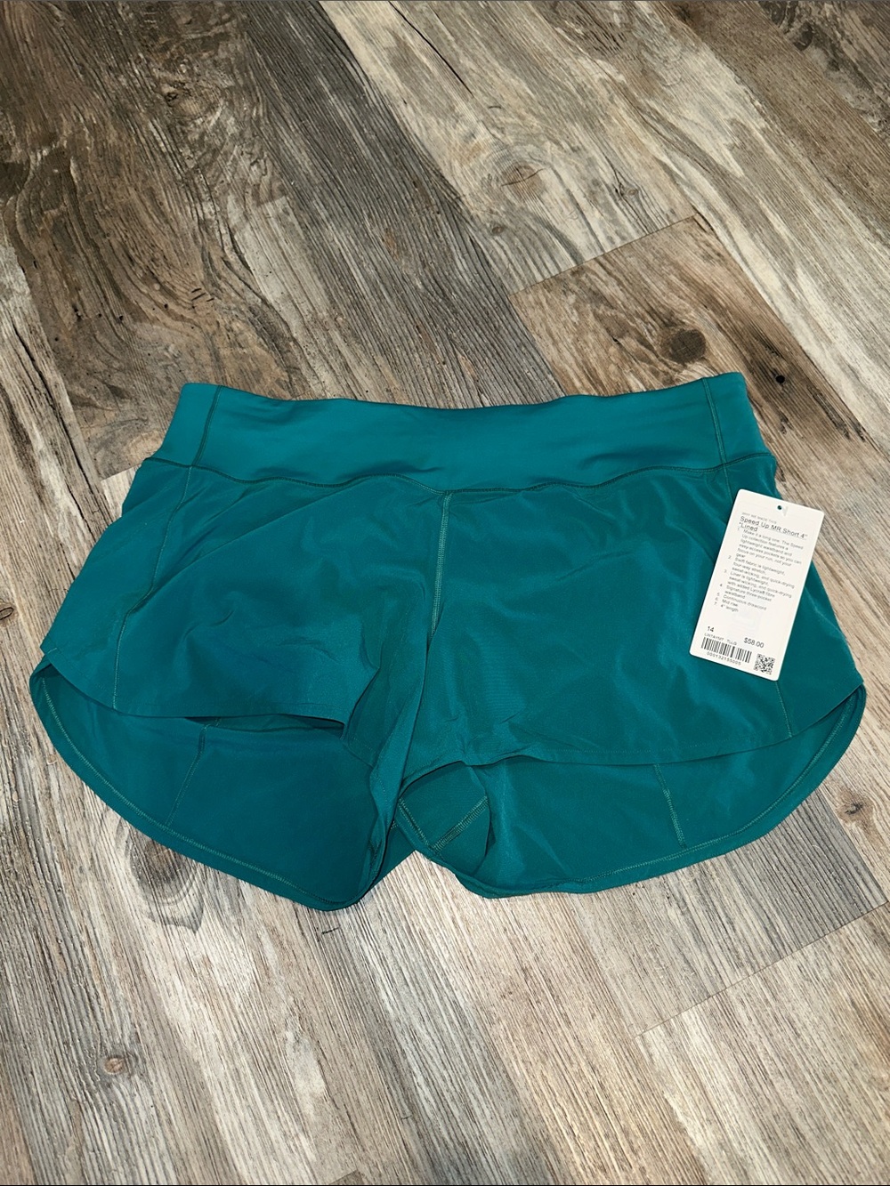 NEW with tags! Lululemon Speed Up Mid-Rise Short 4" Teal Lagoon Sz 14